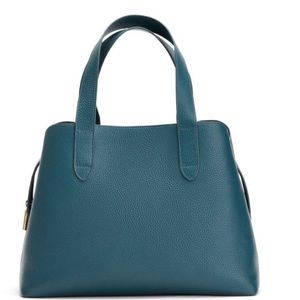 Cuyana Zippered Satchel in Deep Ocean